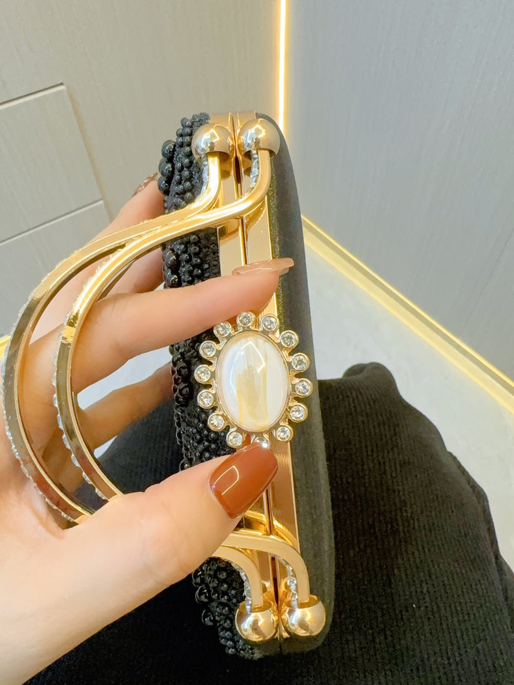 Vintage Pearl Tote Clutch Wedding evening clutch Dinner bag - Luzilly Bridal & Apparel