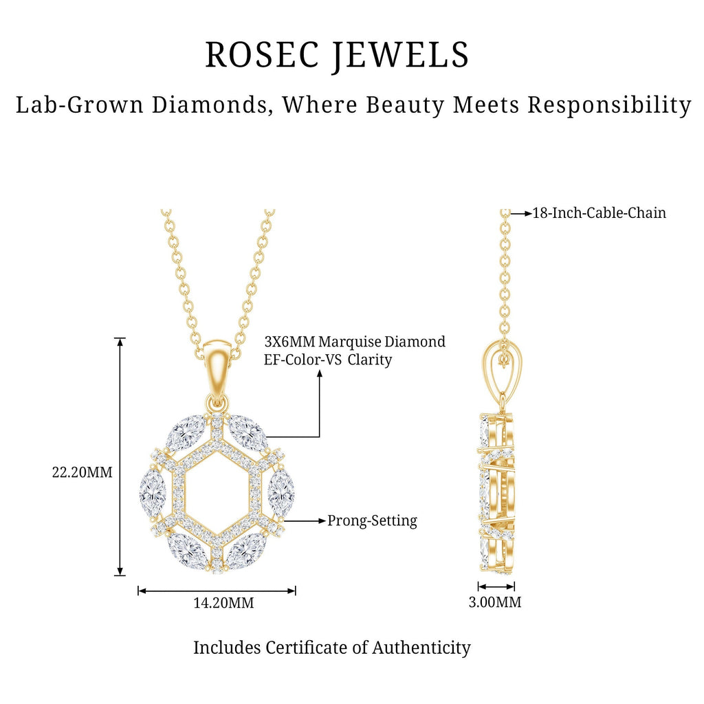 Vintage Style Lab Grown Diamond Wedding Designer Pendant - Luzilly Bridal & Apparel