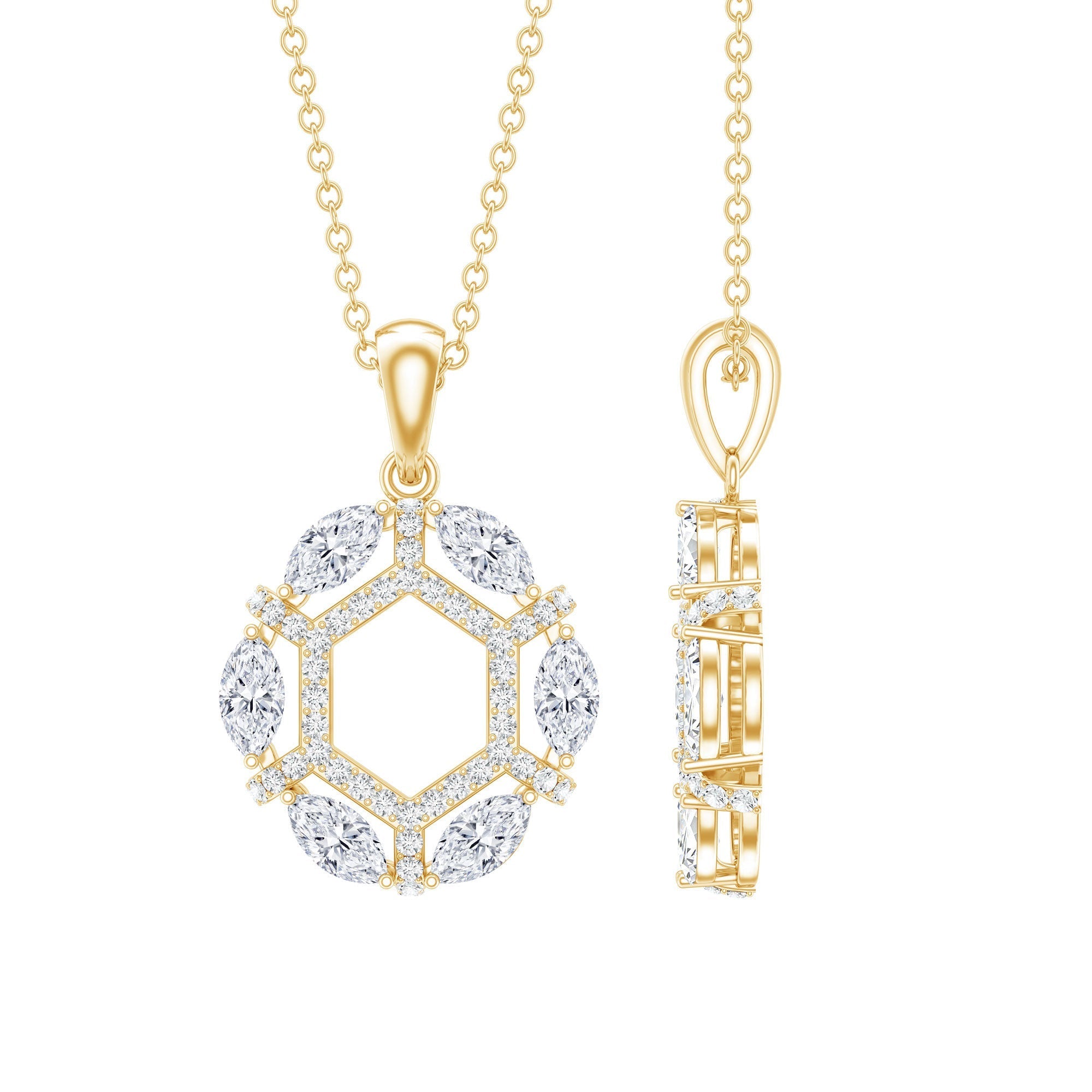 Vintage Style Lab Grown Diamond Wedding Designer Pendant - Luzilly Bridal & Apparel