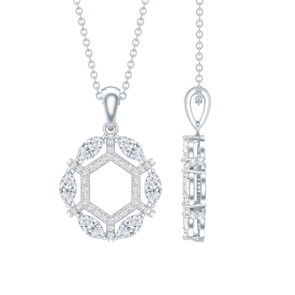 Vintage Style Lab Grown Diamond Wedding Designer Pendant - Luzilly Bridal & Apparel