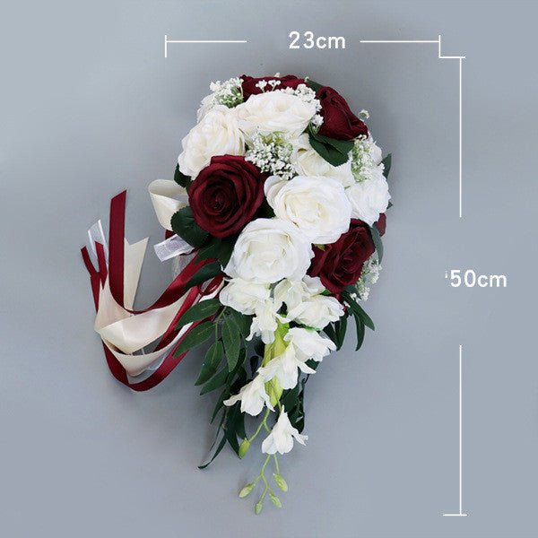 Waterfall Silk Rose Bridal Bouquet - Luzilly Bridal & Apparel