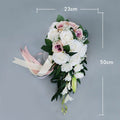 Waterfall Silk Rose Bridal Bouquet - Luzilly Bridal & Apparel