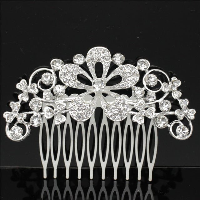 Wedding Dress Accessories Bridal Accessories Wedding Bridal Accessories Alloy Rhinestone Hair Combs Bridal Tiara - Luzilly Bridal & Apparel