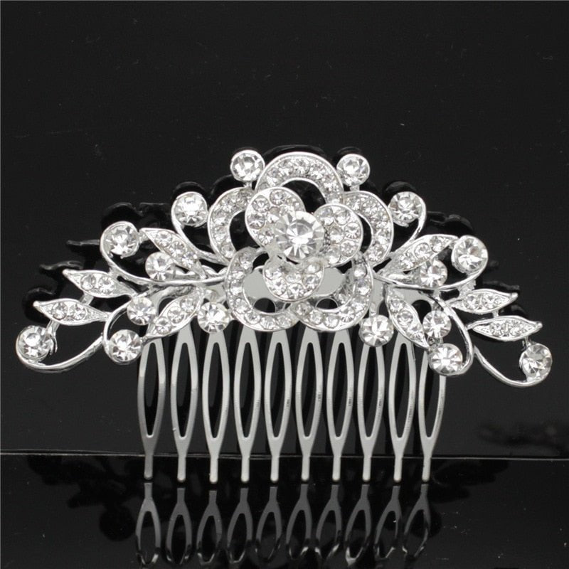 Wedding Dress Accessories Bridal Accessories Wedding Bridal Accessories Alloy Rhinestone Hair Combs Bridal Tiara - Luzilly Bridal & Apparel
