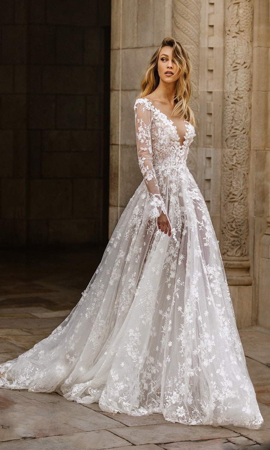 Wedding Dress Sexy Lace Long Sleeve Dress Evening Dress - Luzilly Bridal & Apparel