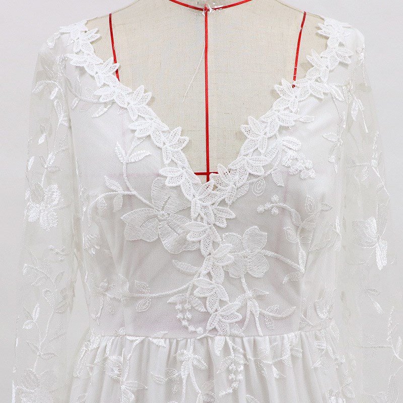 Wedding Dress Sexy Lace Long Sleeve Dress Evening Dress - Luzilly Bridal & Apparel