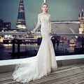 Wedding Dress Slim Fit Mermaid Simple Long Tail - Luzilly Bridal & Apparel