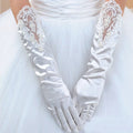 Wedding Mid-length Finger Cuff Laminate Etiquette Gloves - Luzilly Bridal & Apparel