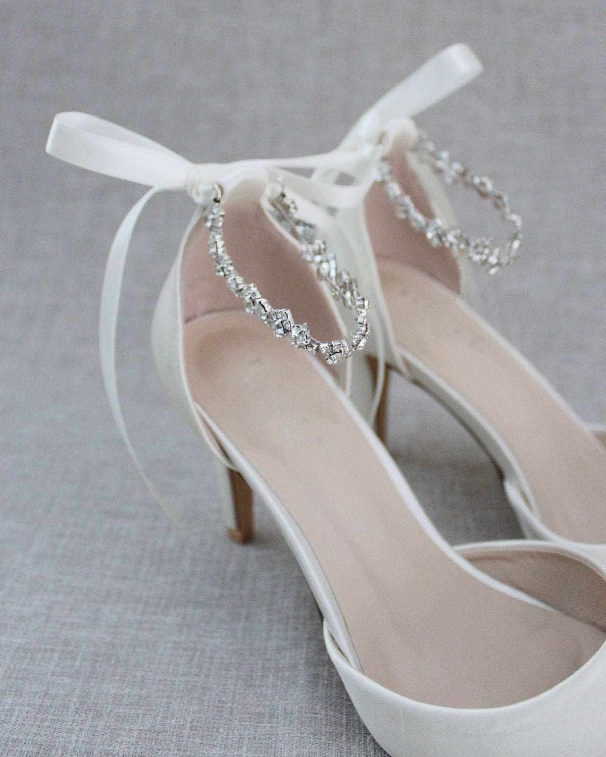 Wedding Pumps with Amaryllis Crystal Strap - Luzilly Bridal & Apparel