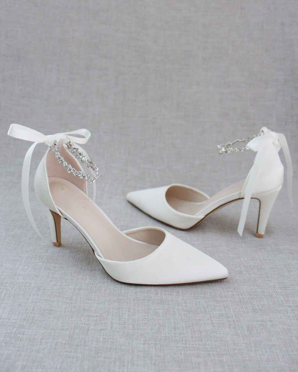 Wedding Pumps with Amaryllis Crystal Strap - Luzilly Bridal & Apparel