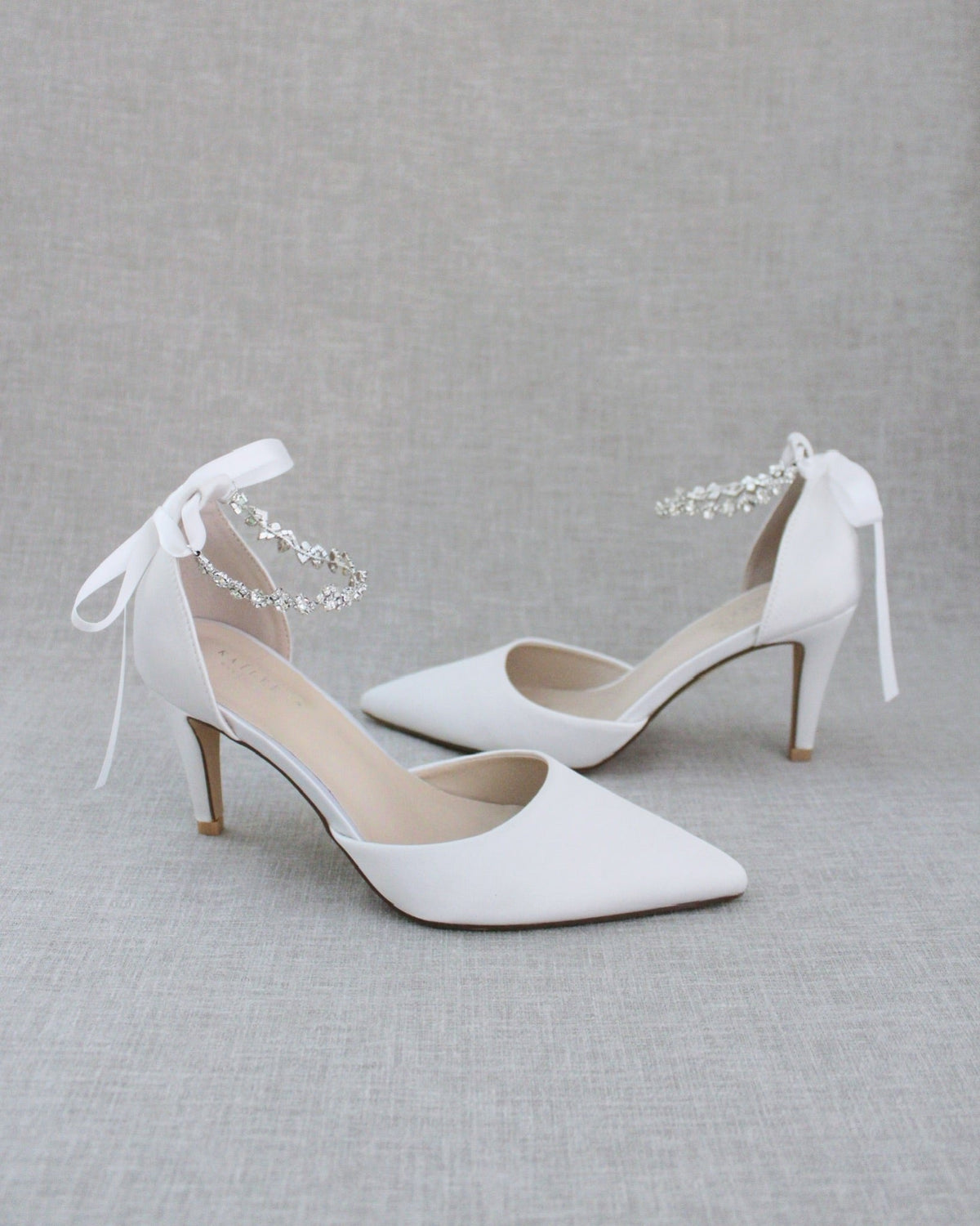 Wedding Pumps with Amaryllis Crystal Strap - Luzilly Bridal & Apparel