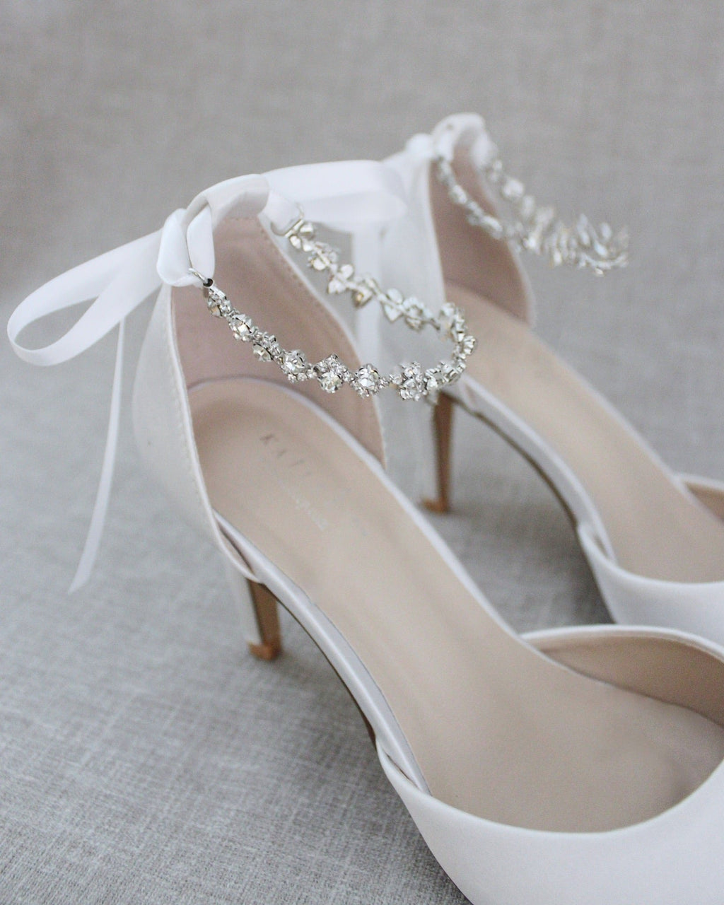 Wedding Pumps with Amaryllis Crystal Strap - Luzilly Bridal & Apparel