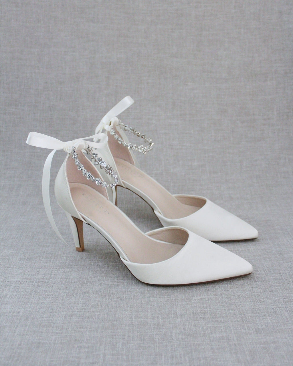 Wedding Pumps with Amaryllis Crystal Strap - Luzilly Bridal & Apparel