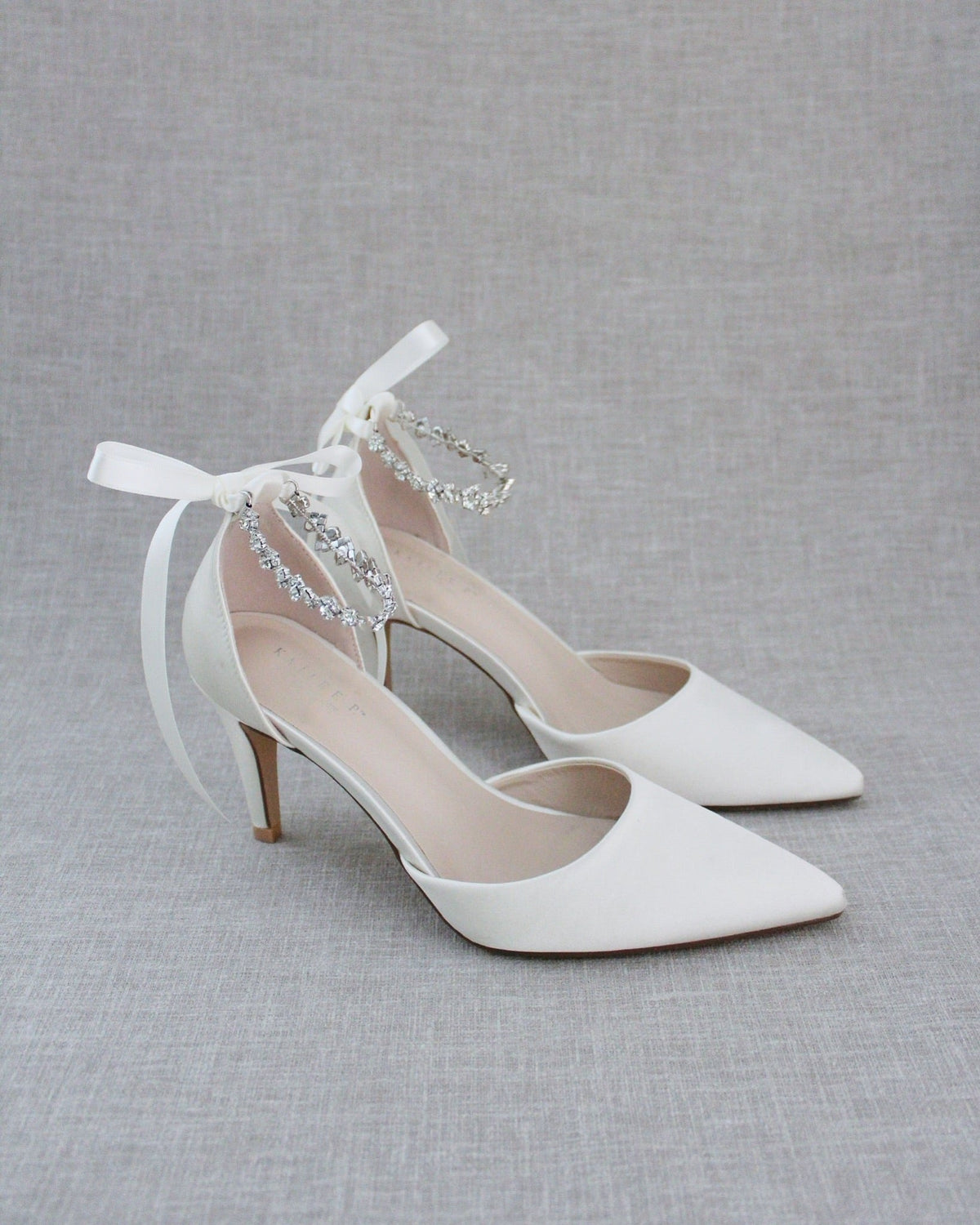 Wedding Pumps with Amaryllis Crystal Strap - Luzilly Bridal & Apparel