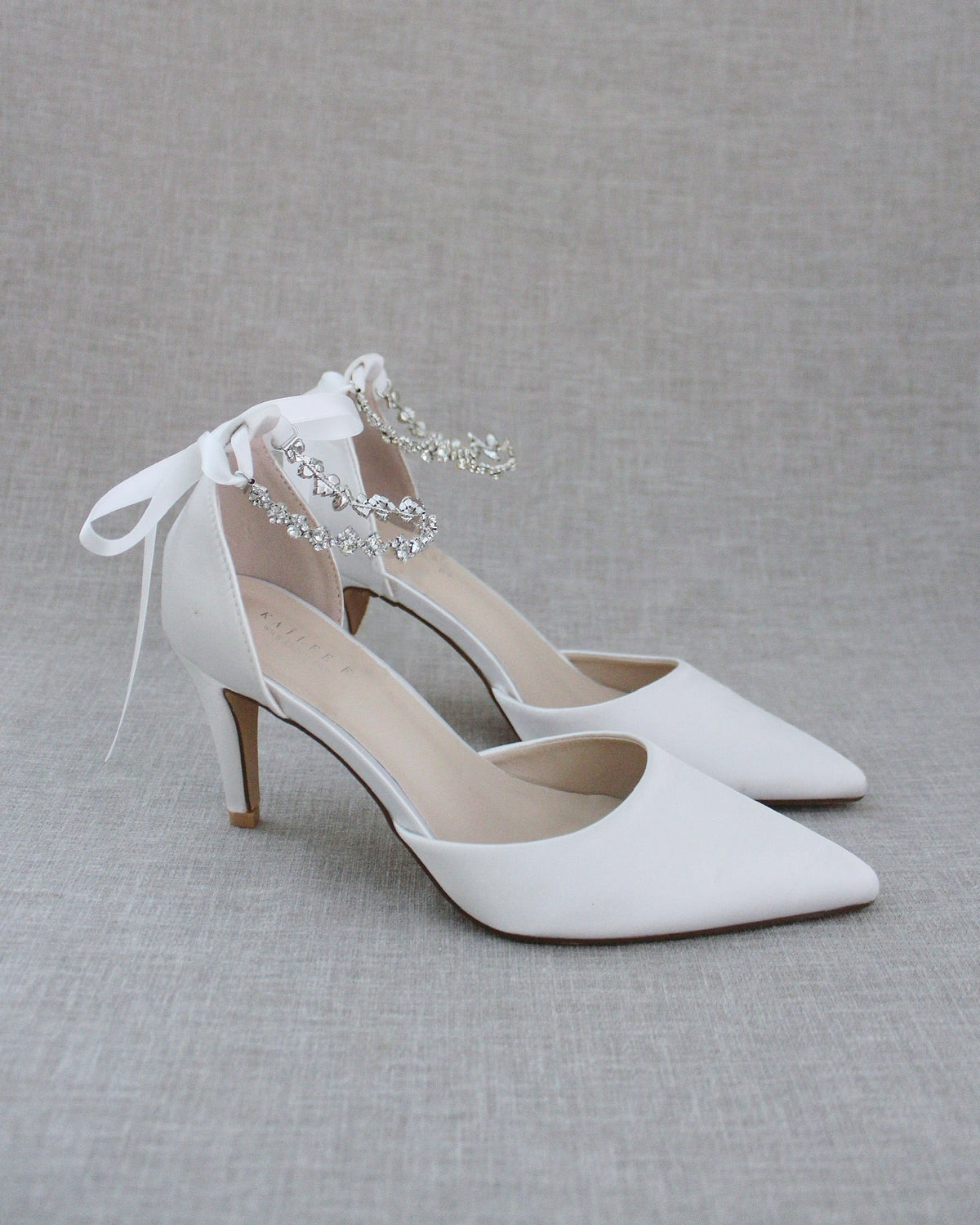 Wedding Pumps with Amaryllis Crystal Strap - Luzilly Bridal & Apparel