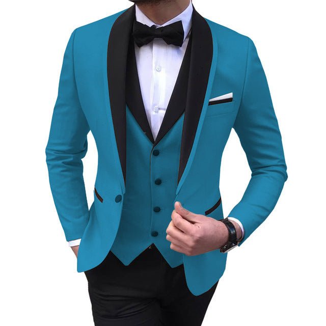 White 3-Piece Slim-Fit Wedding Suit for Men - Luzilly Bridal & Apparel