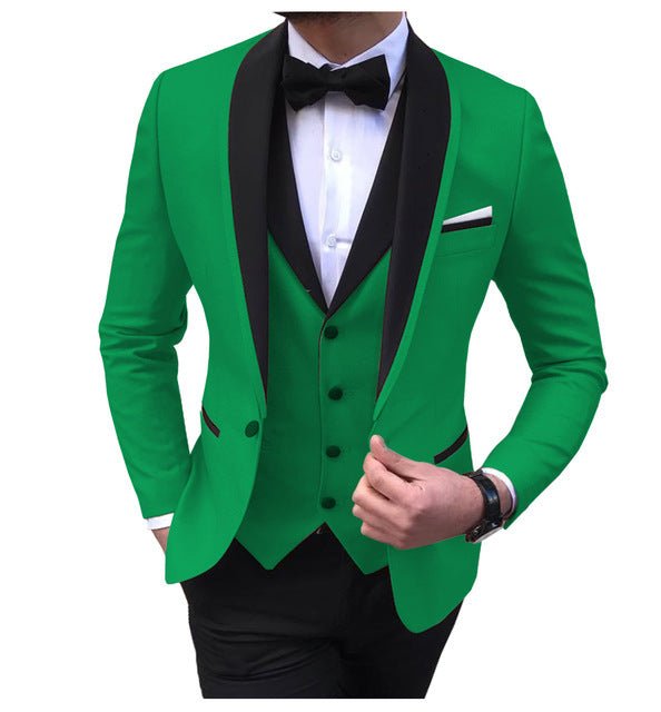 White 3-Piece Slim-Fit Wedding Suit for Men - Luzilly Bridal & Apparel