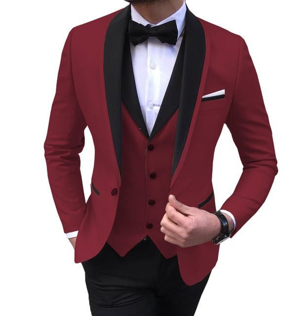 White 3-Piece Slim-Fit Wedding Suit for Men - Luzilly Bridal & Apparel