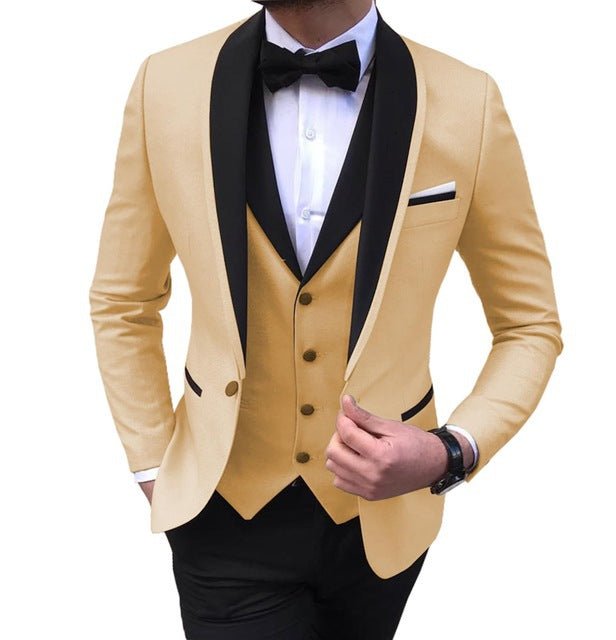 White 3-Piece Slim-Fit Wedding Suit for Men - Luzilly Bridal & Apparel
