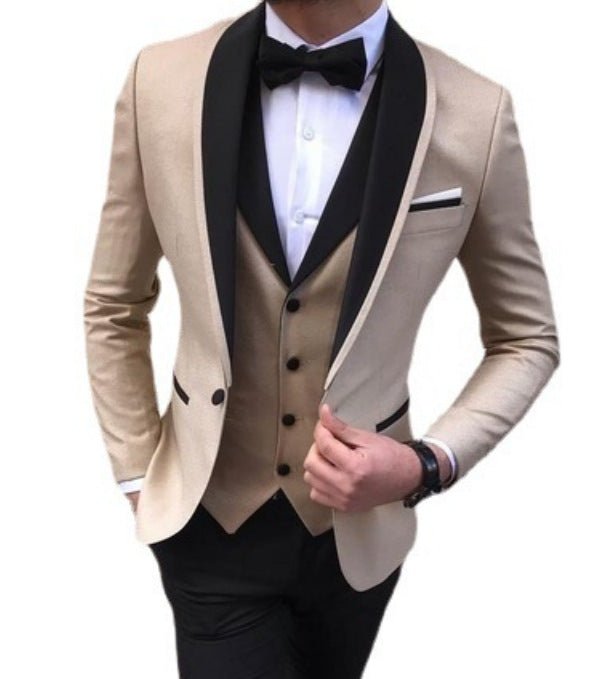 White 3-Piece Slim-Fit Wedding Suit for Men - Luzilly Bridal & Apparel