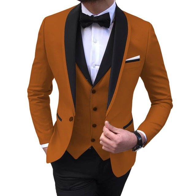 White 3-Piece Slim-Fit Wedding Suit for Men - Luzilly Bridal & Apparel