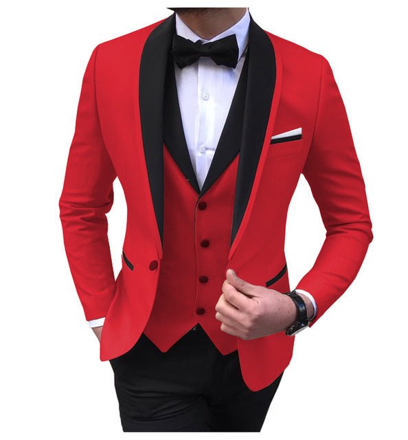 White 3-Piece Slim-Fit Wedding Suit for Men - Luzilly Bridal & Apparel