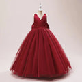 White Big Bow Girls Formal Party Dress - Luzilly Bridal & Apparel