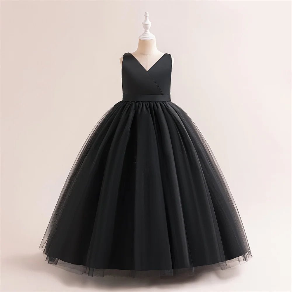 White Big Bow Junior Bridesmaid Dress for Girls - Luzilly Bridal & Apparel