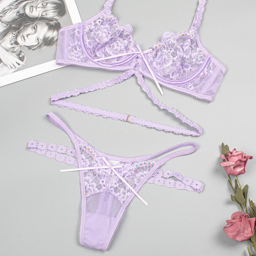 White Bridal Lace Bralette & Panty Set - Luzilly Bridal & Apparel