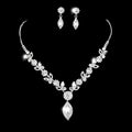 White Crystal Floral Bridal Jewelry Set - Luzilly Bridal & Apparel