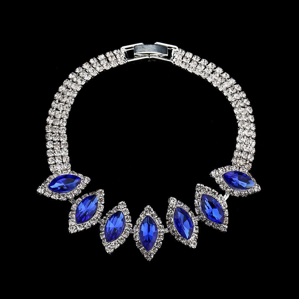 White Crystal Floral Bridal Jewelry Set - Luzilly Bridal & Apparel