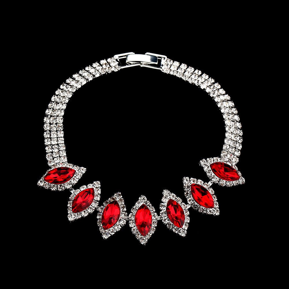 White Crystal Floral Bridal Jewelry Set - Luzilly Bridal & Apparel