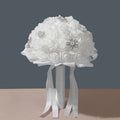 White Foam Rose Bridal Bouquet - Luzilly Bridal & Apparel