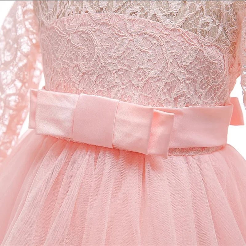 White Lace Junior Bridesmaid Dress for Girls - Luzilly Bridal & Apparel
