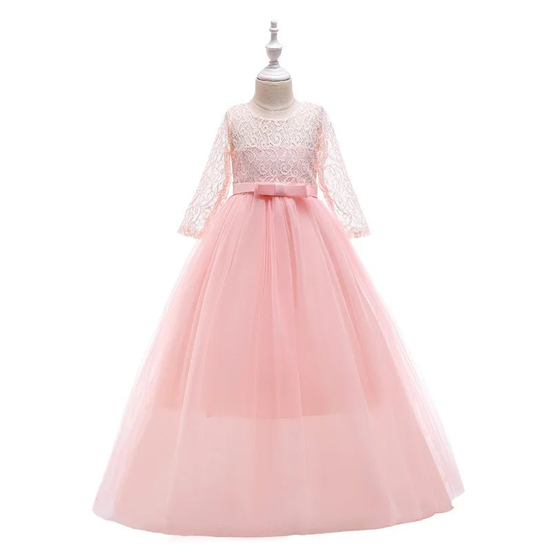 White Lace Junior Bridesmaid Dress for Girls - Luzilly Bridal & Apparel