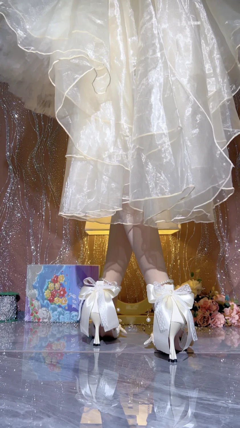 White Mary Jane Bridal Heels - Luzilly Bridal & Apparel