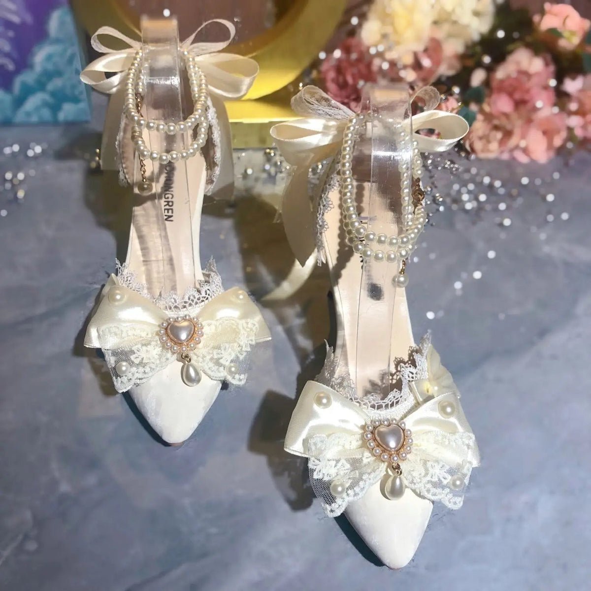 White Mary Jane Bridal Heels - Luzilly Bridal & Apparel
