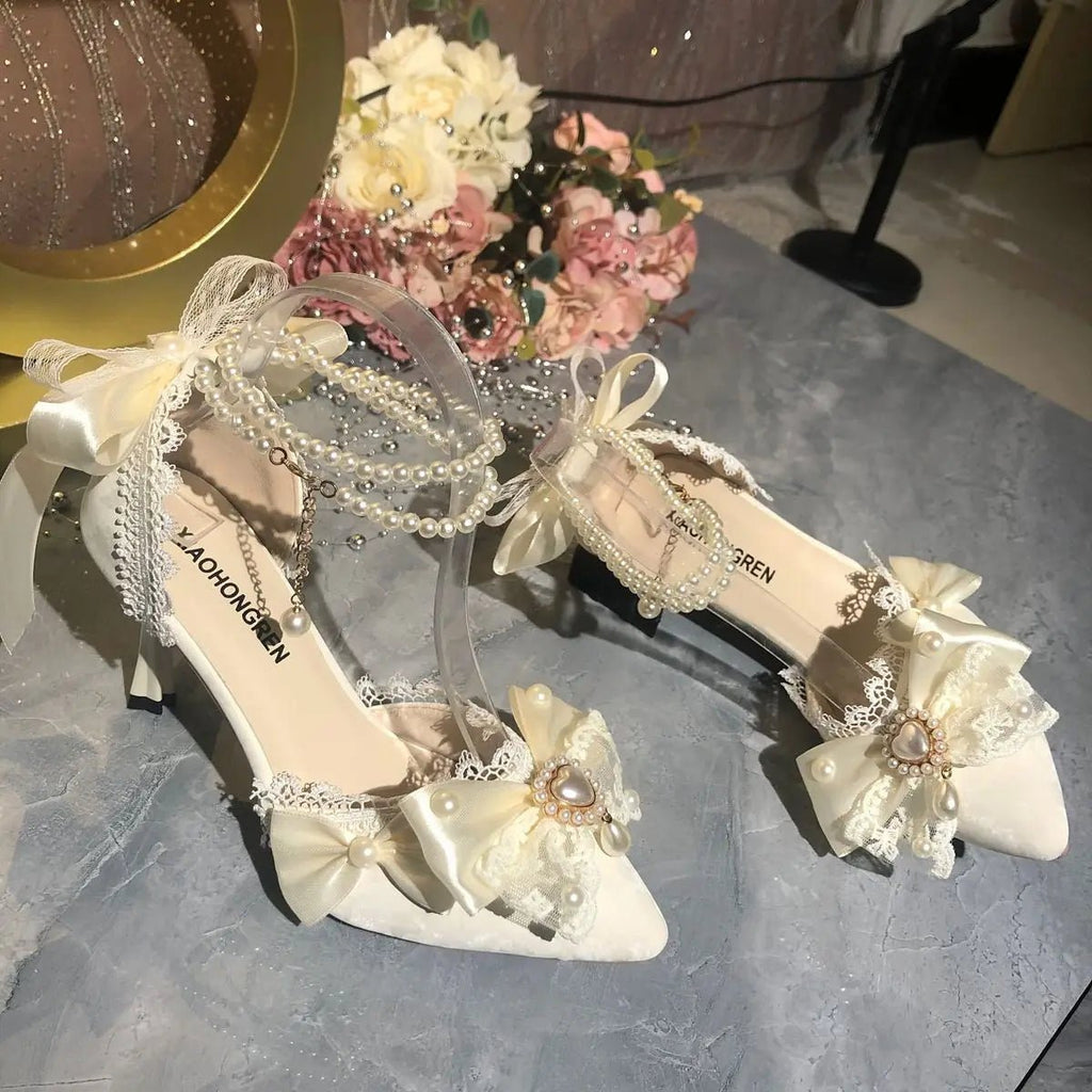 White Mary Jane Bridal Heels - Luzilly Bridal & Apparel