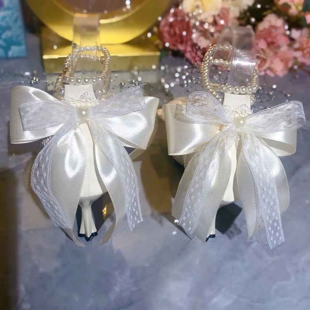 White Mary Jane Bridal Heels - Luzilly Bridal & Apparel