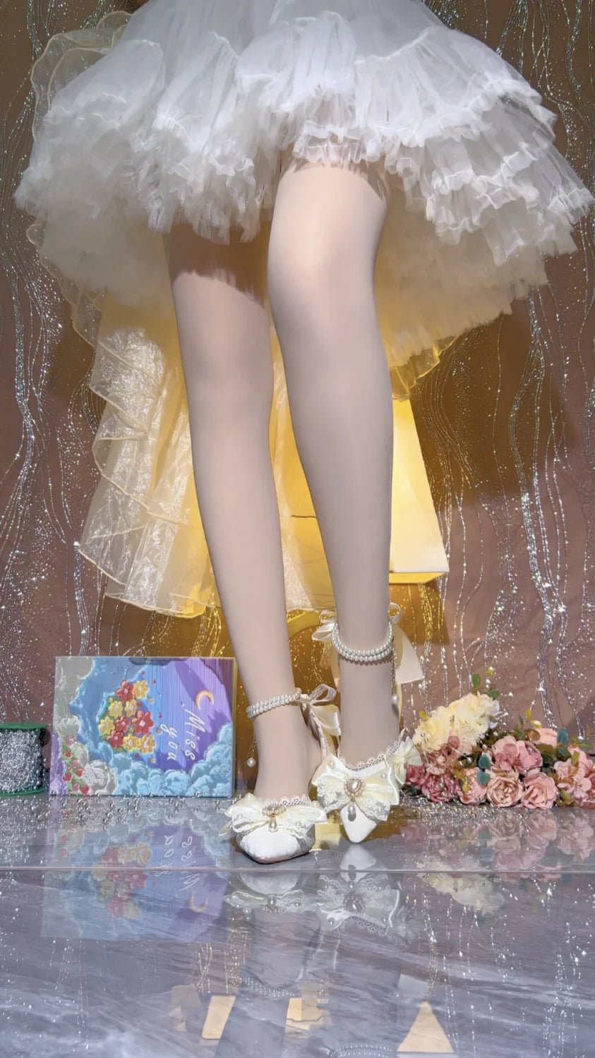 White Mary Jane Bridal Heels - Luzilly Bridal & Apparel