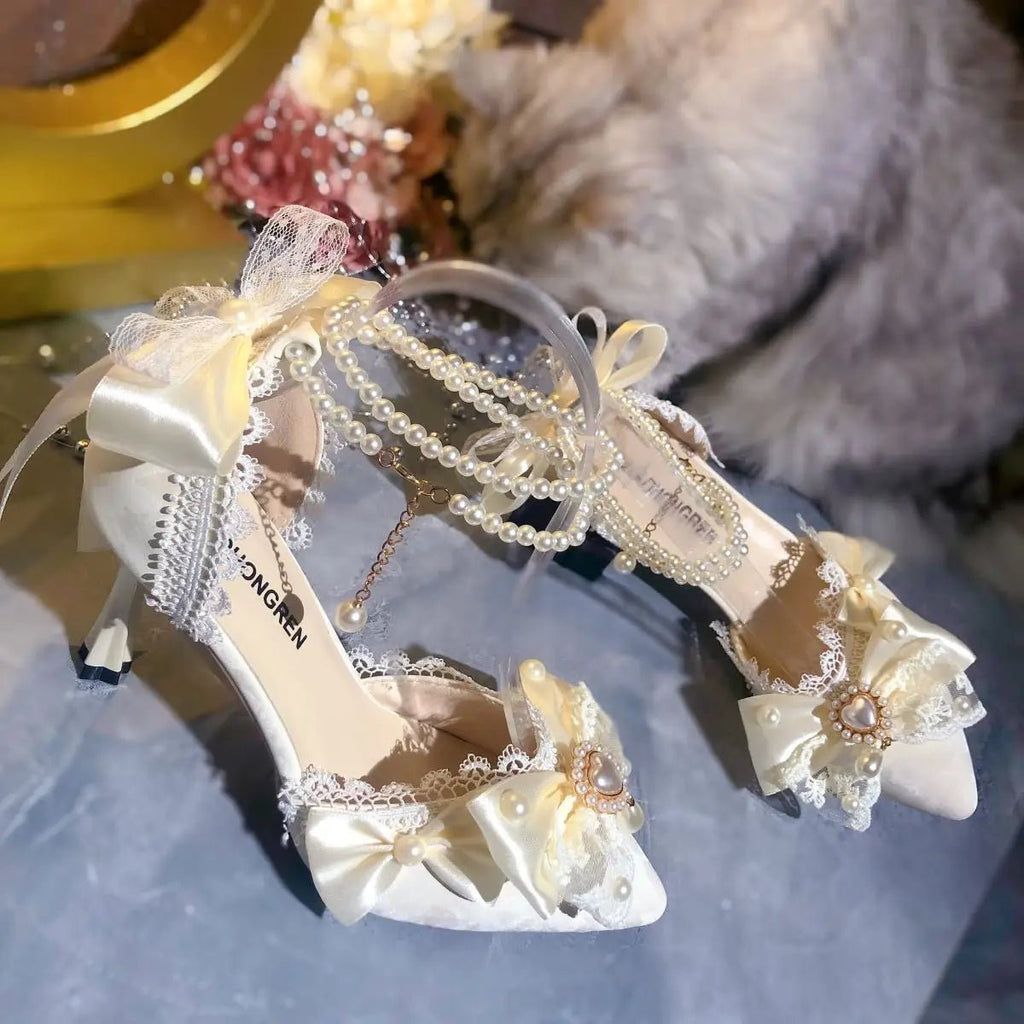 White Mary Jane Bridal Heels - Luzilly Bridal & Apparel