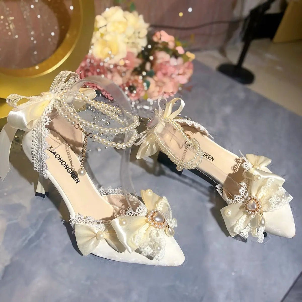 White Mary Jane Bridal Heels - Luzilly Bridal & Apparel