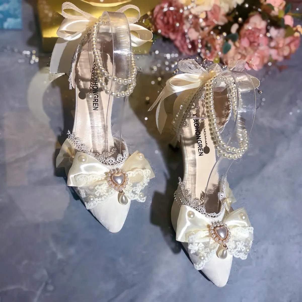 White Mary Jane Bridal Heels - Luzilly Bridal & Apparel