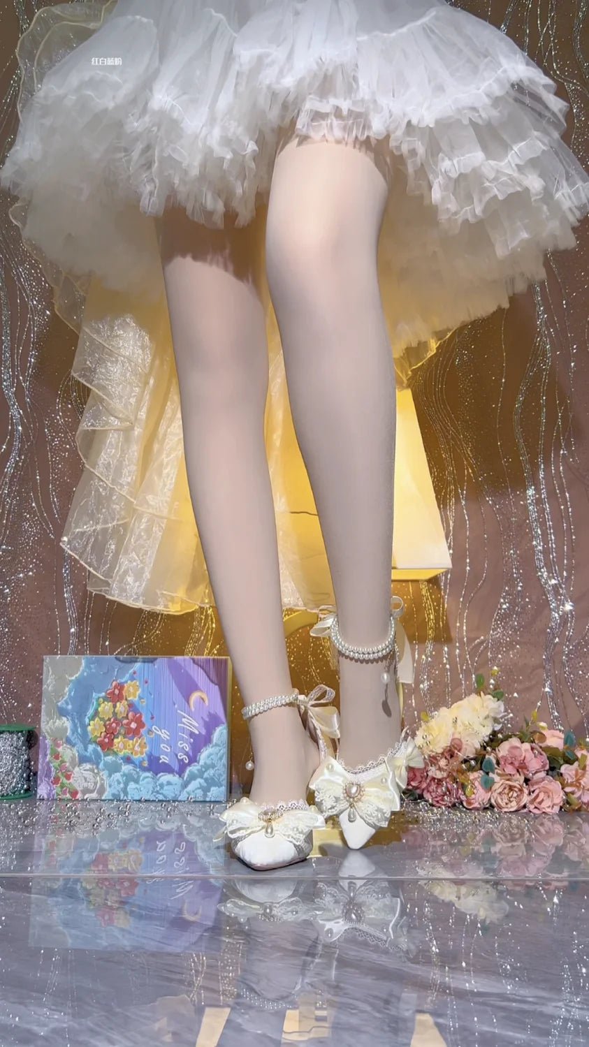 White Mary Jane Bridal Heels - Luzilly Bridal & Apparel