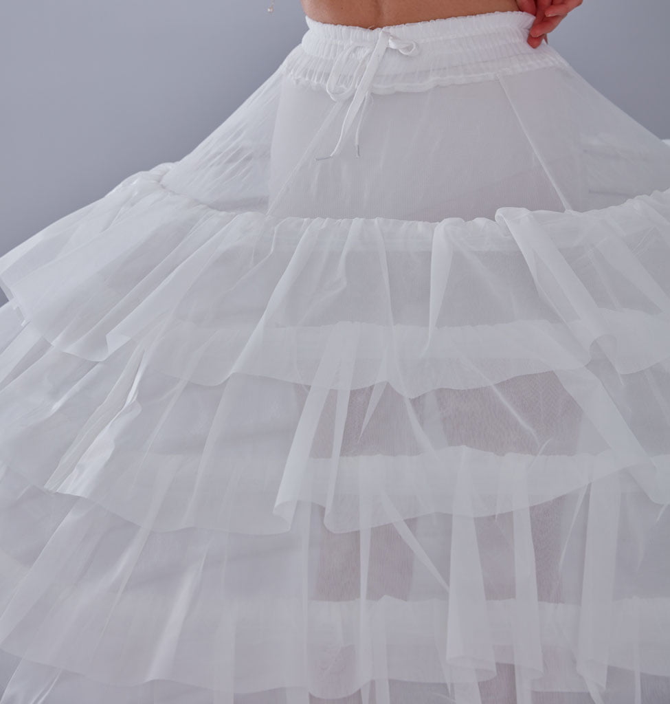 White Petticoat for Wedding Dress, 10 Hoop Bridal Underskirt, Ball Gown Crinoline, Plus Size Petticoat for Prom & Costume - Luzilly Bridal & Apparel