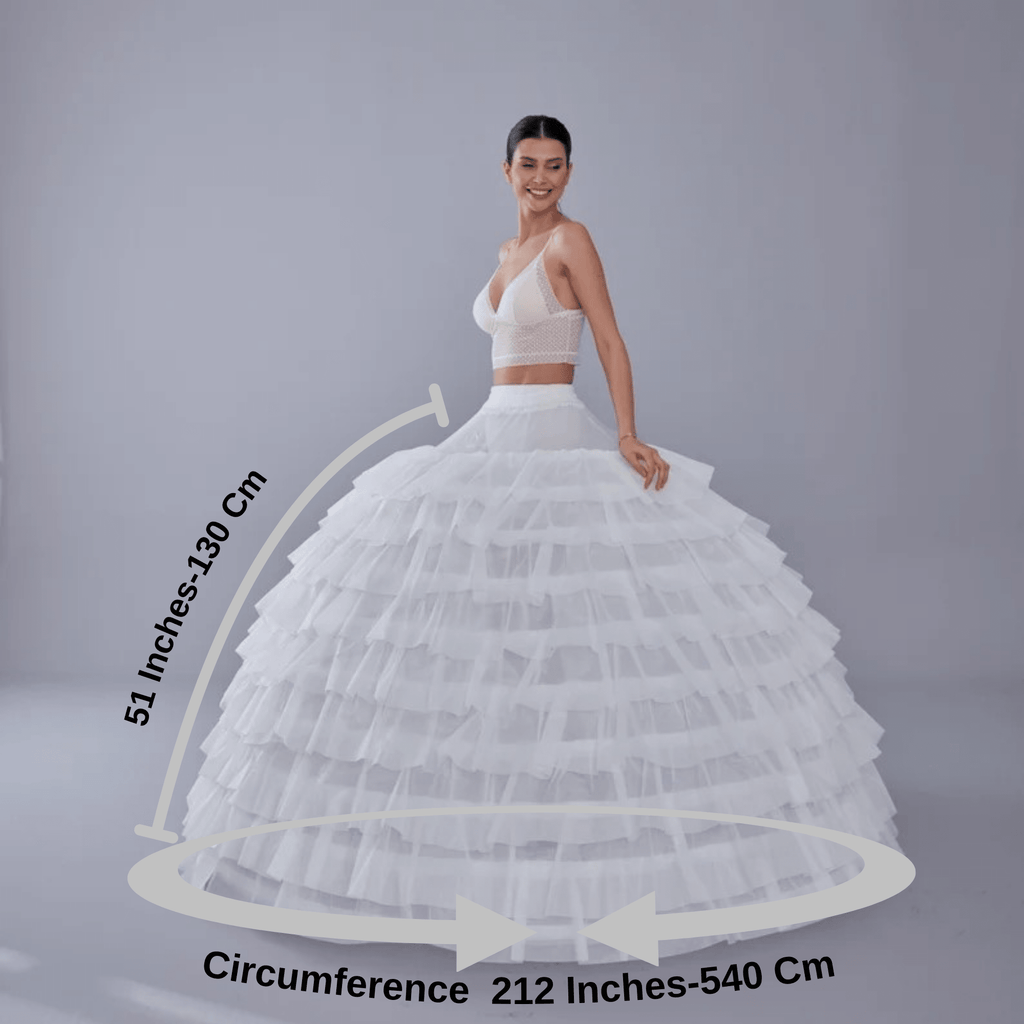 White Petticoat for Wedding Dress, 10 Hoop Bridal Underskirt, Ball Gown Crinoline, Plus Size Petticoat for Prom & Costume - Luzilly Bridal & Apparel