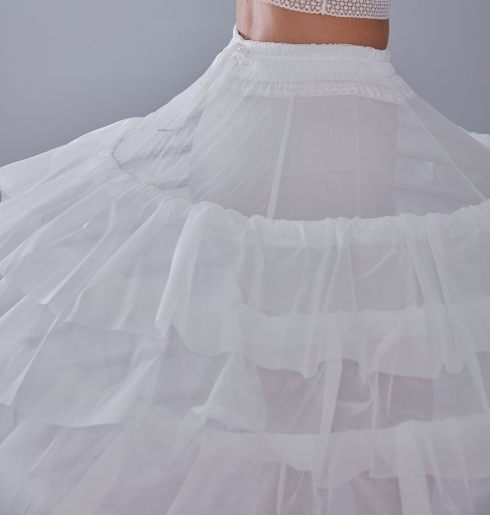 White Petticoat for Wedding Dress, 10 Hoop Bridal Underskirt, Ball Gown Crinoline, Plus Size Petticoat for Prom & Costume - Luzilly Bridal & Apparel