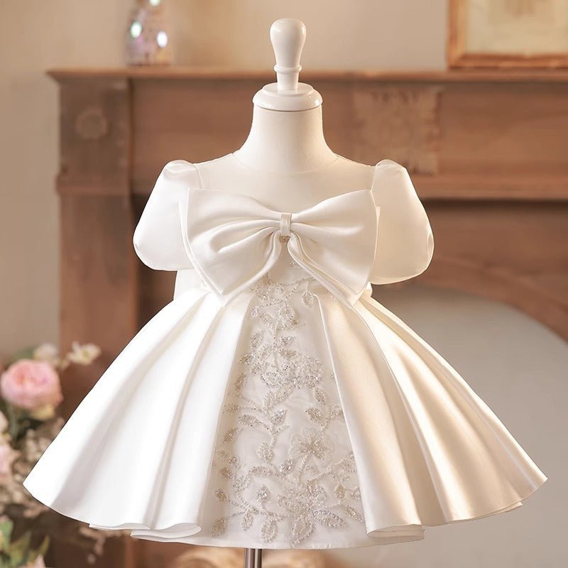 White Princess Flower Girl Dress - Luzilly Bridal & Apparel