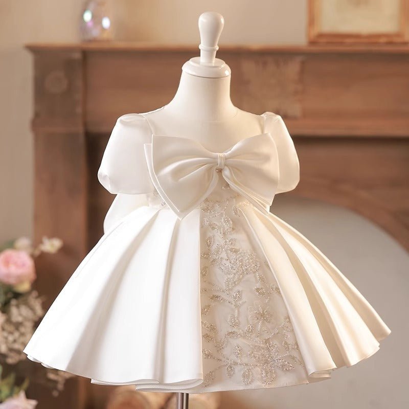 White Princess Flower Girl Dress - Luzilly Bridal & Apparel