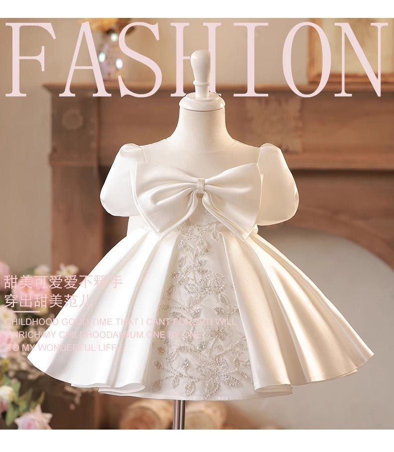 White Princess Flower Girl Dress - Luzilly Bridal & Apparel